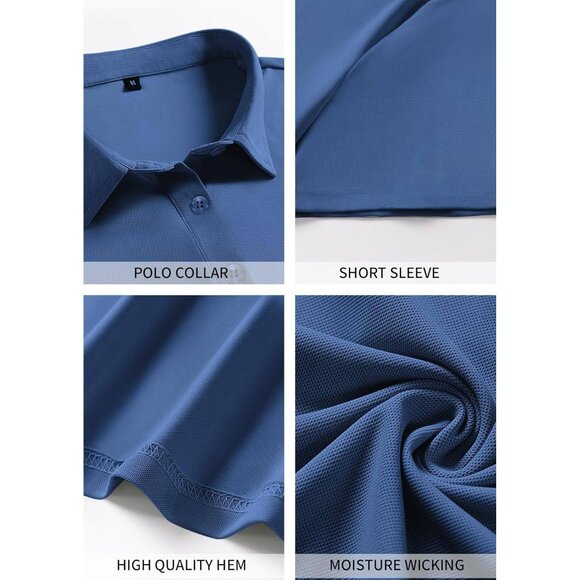 Men's Short Sleeve Polo Shirt – Moisture Wicking, UPF 30+ Size‎ XL - Picture 6 of 6